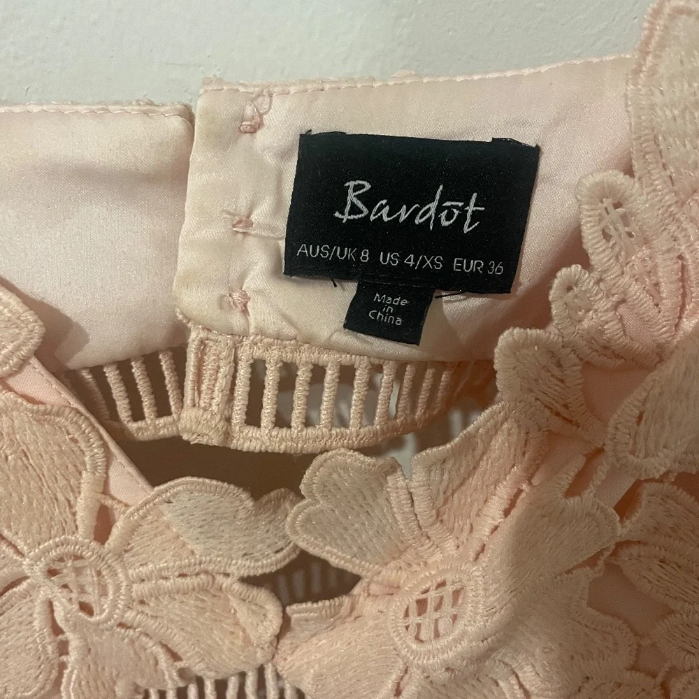 BARDOT Blush Pink Eyelet Midi Cocktail Dress - Picture 4 of 6